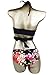 Bikini Women's Swimsuit Criss Cross Halter Style Top with Floral Print Bathing Suit Bottoms Underwear for Girl Black