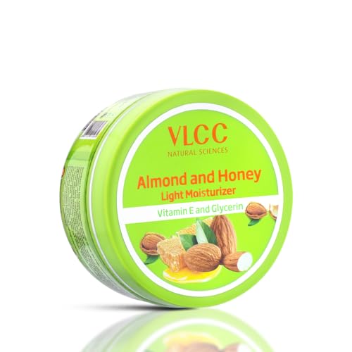 Image of VLCC Almond and Honey Light Moisturiser Cream - 200g | With Vitamin E and Glycerin | Vitamin E Body Moisturizer | Soft and Smooth Skin | Intense, Long-lasting Hydration.