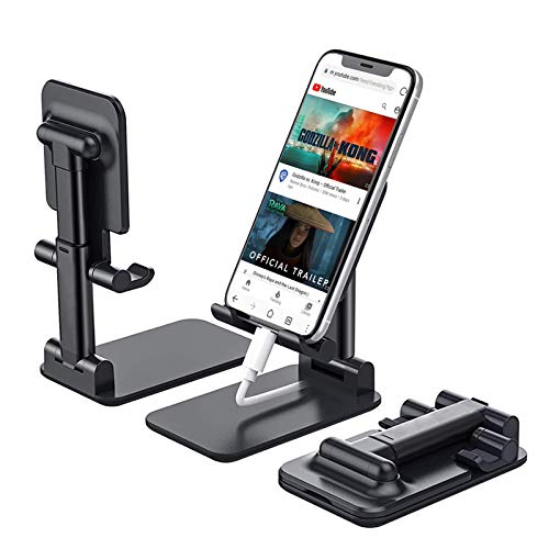 Cell Phone Stand, Angle Height Adjustable Cell Phone Stand for Desk, Foldable Cell Phone Holder, Cradle, Dock, Tablet Stand, Case Friendly Compatible with All Mobile Phone/iPad/Kindle/Tablet