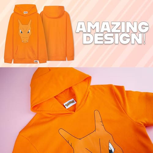 Image of Pokemon Hoodie for Boys & Teens Hooded Sweatshirt Warm Anime Pikachu Sweater