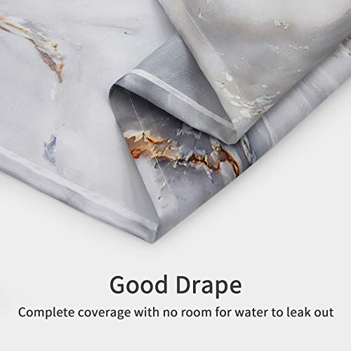 Mitovilla Grey Gold Marble Shower Curtain Set, Abstract Modern Shower Curtain For Bathroom Decor, Luxury Standard Shower Curtain For Bathtub, Waterproof Washable Fabric Shower Curtain, 72 X 72 #TOP4