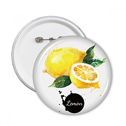 Pins rond fruit citron aquarelle idéal pour égayer un vêtement uni opaque