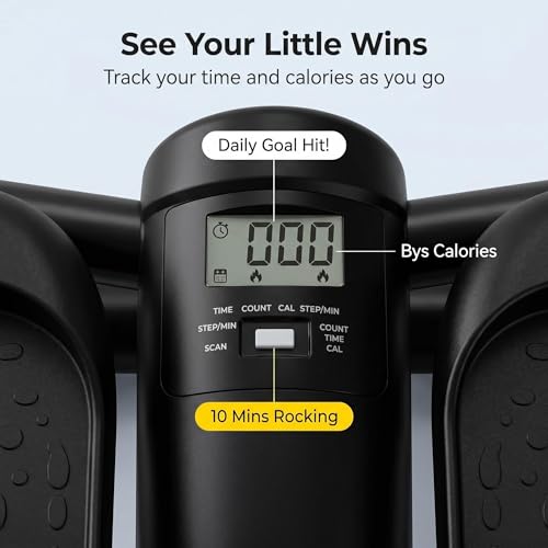 Image of Low-Impact Lateral Rocking Fitness Stepper for Knees and Joints,Home Workout Machine,Rock Stepper Machine with Digital Display,Track Time,Reps,Calories for Legs,Glutes,Abs