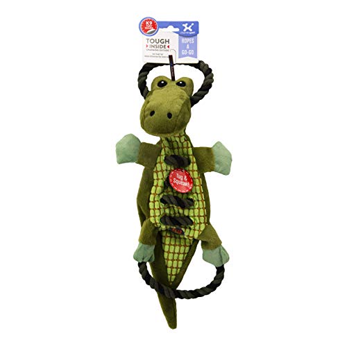 Charming Pet Ropes-A-Go-Go Gator Interactive Plush Squeaky Dog Tug Toy #TOP1