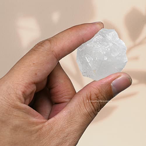 Image of Amazing Gemstone Clear Quartz Raw Crystals and Healing Stones, Natural Rocks for Tumbling and DIY Raw Stones and Crystals (5 Pieces)