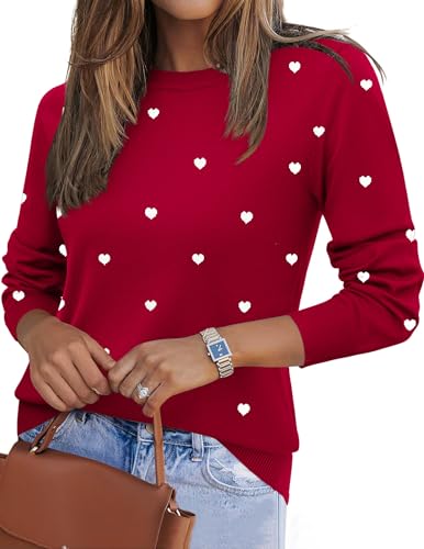 Zeagoo Womens 2026 Fall Sweaters Long Sleeve Tops Classic Crew