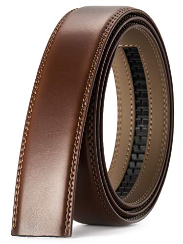 CHAOREN Ratchet Belt Replacement Strap 1 3/8, Leather Belt Strap for 40MM Slide Click Buckle