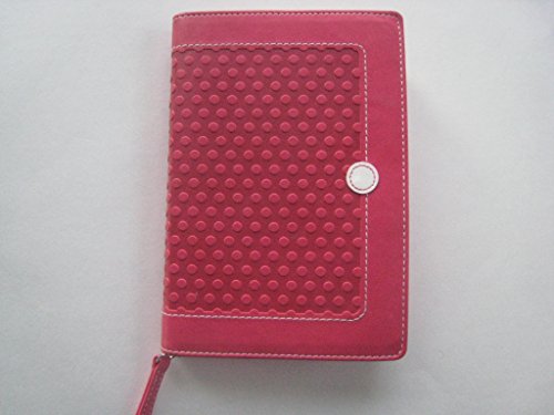 NIV, Thinline Zippered Collection Bible, Compact, Imitation Leather, Pink/Orange, Red Letter Edition