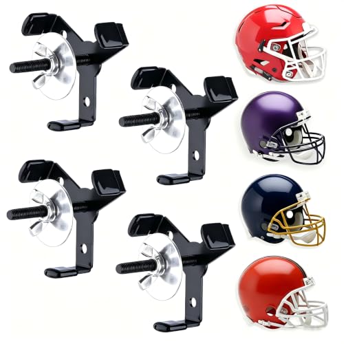 Hidden Football Helmet Wall Mount Display, Heavy Duty Metal Hanger Holder for Full and Mini Helmets...