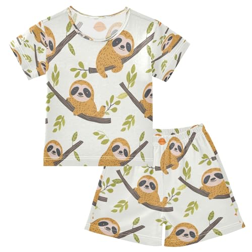 Sloth Koala Kids Pjs Set Boys Girls Summer Short-Sleeve Sleepwear Pajamas 2PCS