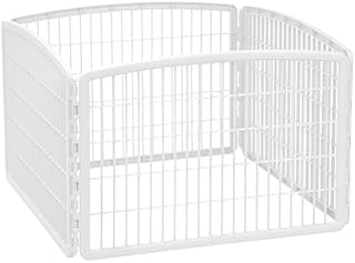 IRIS USA 24" Exercise 4-Panel Pet Playpen without Door, White