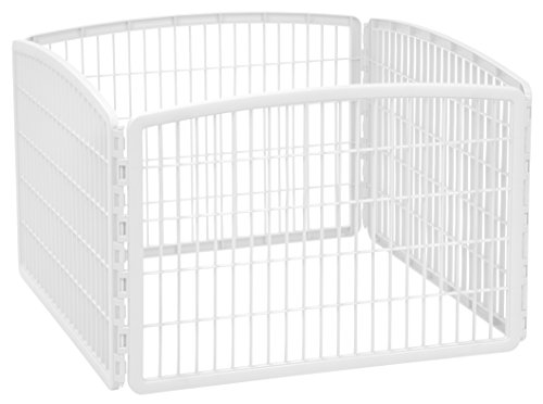 IRIS Dog Playpen, 4 Panel Puppy Pen with Door, 60 cm Foldable, for Indoor & Outdoor Use, Easy Setup Pet Fence – White by IRIS USA - Image 3