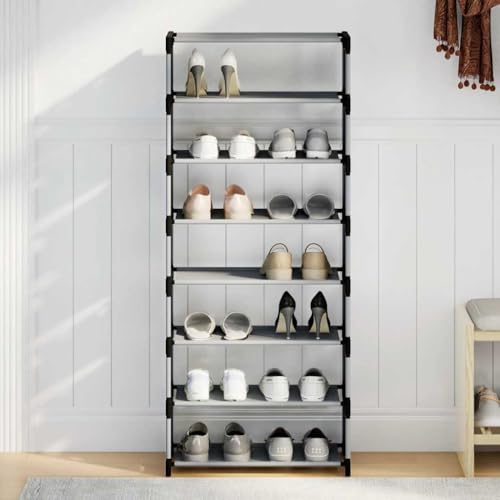 Meuble rangement chaussures modulable 8 étages en acier stable