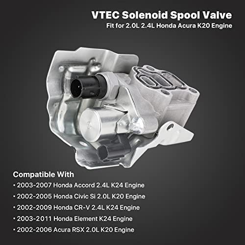 15810-Raa-A03 Vtec Solenoid Spool Valve W/Oil Pressure Switch & Gasket - Compatible With 2.4L 2.0L Honda Accord, Cr-V, Element, Civic Si, Acura Rsx - Replace 15810-Pne-G01 15810-Ppa-A01 15810-Raa-A01 #TOP1