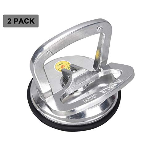 SOLUDE 2 Pack Aluminium Vacuum Heavy Duty Suction Cup Lifter for Glass Window