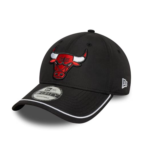 Casquette New Era 9Forty Chicago Bulls noire et rouge à lanière