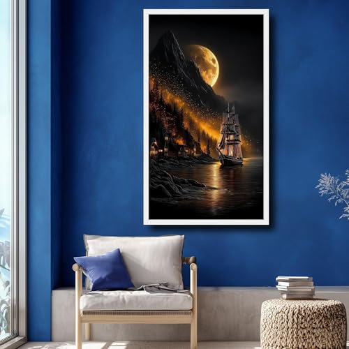 Reflet dans l'eau sur toile pour illuminer un mur sombre