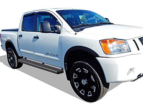 Estribos negros de acero inoxidable 6 pulgadas para Nissan Titan miniatura 6