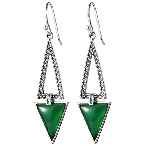 Boucles d'oreilles rétro thaïlandais au fini géométrique jaune d'exception