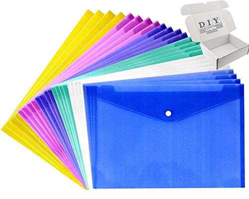 Image of DIY Crafts Style No # 3, Pack of 36 Pc, Poly Envelope Folder with Snap Button Closure, Waterproof Transparent Project En(Style No # 3, Pack of 36 Pc)