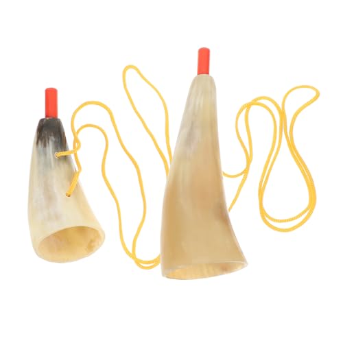 Abaodam 2stücke Trompete Hornspielzeug Für Junge Mädchen Tragbares Anfeuerungshorn Zum Spielen Partyzubehör Mit Lustigem Ochsenhorn-design Instrument Für Anfänger