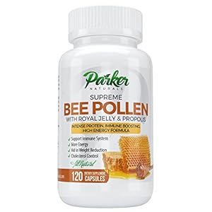 Parker Naturals Best Bee Pollen, Royal Jelly, Propolis – Made by USA Bee Keepers – 150 Vegetarian Capsules – Made in GMP Certified Facility!