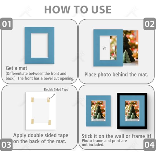 Golden State Art, Pack of 10, 8x10 Mix Color Picture Mats with White Core Bevel Edge for 5x7 Pictures - 4 Ply Thickness - Thumbnail 4