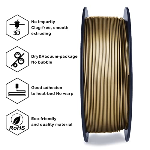 Image of ZIRO PLA Metal Filament 1.75mm,3D Printer Filament PLA PRO Metal Copper 1.75 1KG(2.2lbs), Dimensional Accuracy + /- 0.03mm，Copper