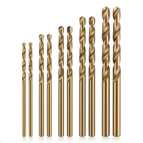 Image of HaoTrade 10PCS M35 Cobalt Drill Bits Set, HSS-Co Metric Twist Drill Bits with 135° Split Point, 5% Cobalt Straight Shank Metal Drill Bits for Stainless Steel, Cast Iron