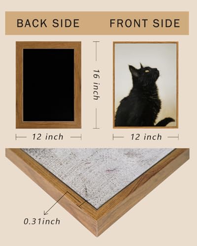 Image of ARPEOTCY Vintage Framed Canvas Wall Art, 12x16inch, Farmhouse Black Cat Wall Decor, Animal Art Prints Home Decorations, Cottagecore Paintings for Living Room Bedroom Office Decor