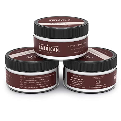 American Shaving Co. After Shave Balm For Smooth (Sandalwood Scent), Silky & Irritation Free Skin Care, Soothes And Moisturizes Face After Shaving, Treats Redness & Razor Burn, Post Shave Lotion 4 Oz #TOP5