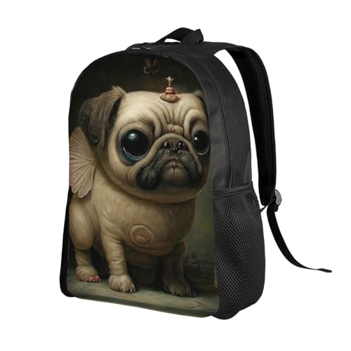 Comfort Fit Unisex Pug Portrait Creature Backpack Durable for Daily Commute & Travel Adventures 16 Inch2