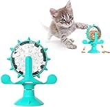 🐱[Rotierendes Windmühlendesign] Berühren Sie leicht das Katzenspielzeug der Windmühle. Es dreht sich frei und zieht Katzen zum Spielen und Beißen an. Das Spielen von Katzenspielen mit Windmühlenspielzeugen kann die Angst verringern und den IQ verbessern.