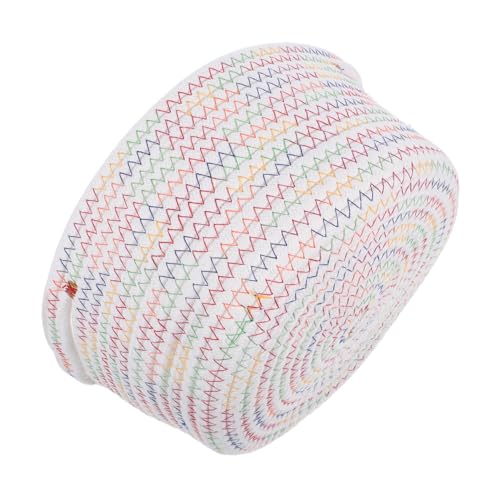 TOYANDONA Cesta Organizadora de Cuerda de Algodón Resistente Cesta Tejida para Juguetes Llaves y Snacks para Escritorio Cuarto Infantil y Decoración del Hogar