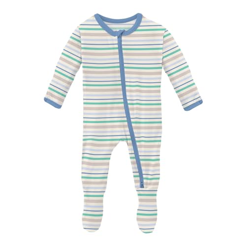 KicKee Pants Print Footie with 2 Way Zipper Mythical Stripe 18-24 Months (Infant)