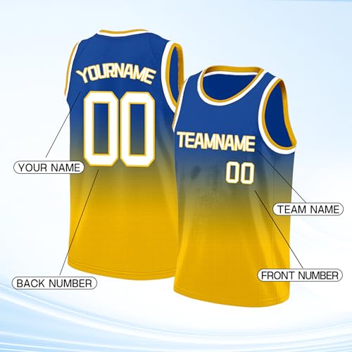 Image of Custom Basketball Jersey for Men - Personalized Name & Number, Embroidered or Printed, Athletic Shirt for Kids, Boys & Youth