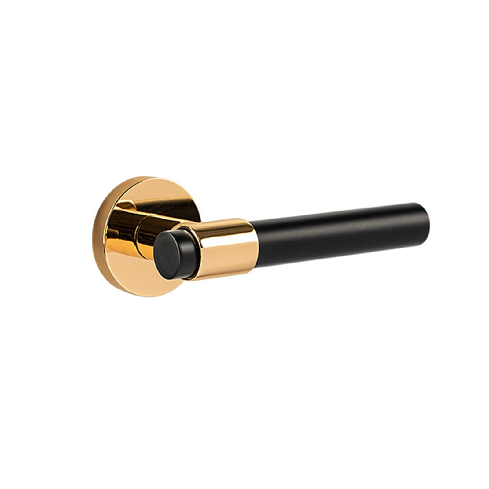 Serrure de porte de salle de bain en laiton doré chic avec poignée noire moderne