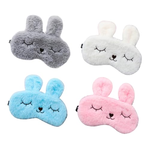 VERDANVERSE 4Piezas Máscaras de Ojos de Peluche Sombreado Color Surtido Cubiertas Siestas