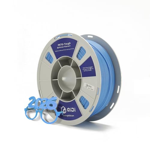 QIDI Official Tough PETG 3D Printer Filament 1.75mm Blue, 1KG (2.2lbs) Spool – Hyper-Speed Printing Compatible, Fits Most FDM 3D Printers