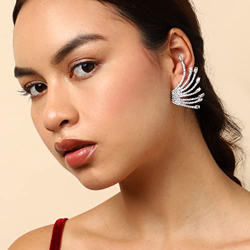 Image of SOHI Designer Cuff Earrings for women & girls, cute earrings for girls, fancy earrings for women stylish, fashion jewellery for women, Light Weight stylish, Cuff Earring, One Ear Cuff, Ear wire