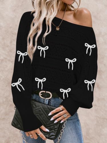 Image of Cakulo Womens Off Shoulder Oversized Pullover Knit Sweater