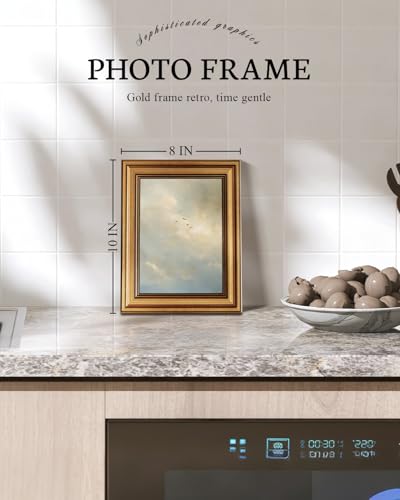 Image of VIYYIEA Vintage Gold Framed Wall Art for Living Room,【Above The Clouds】-(10L x 8W)