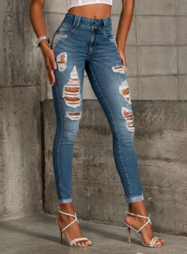 PIt Bull Jeans Women's High Waist Ripped Jeans Pants with Butt Lift 647713