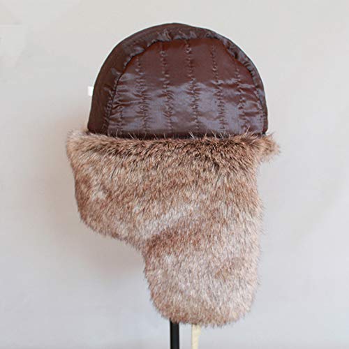 Gorro de Invierno Térmico Sombrero de piel cálido de invierno for hombres y mujeres Sombrero de bombardero a prueba de viento con solapa for las orejas Sombrero de Aviador para Esquiar Deportivas al A