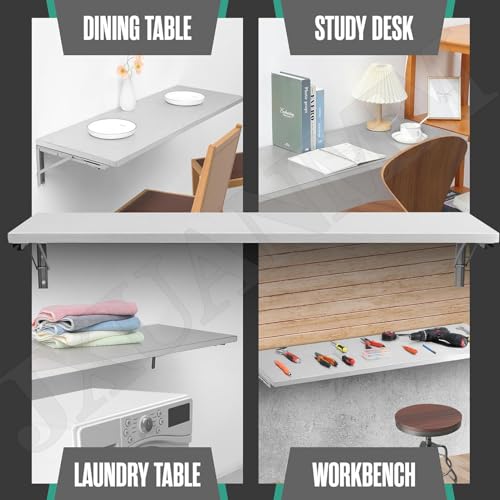 Table pliante murale en acier inoxydable 100x30 cm - 6