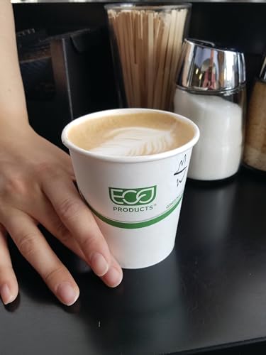 image for ECO PRODUCTS Compostable Disposable GreenStripe 12oz Coffee Cups, Case