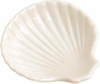 Shell Shape Ceramic Ring Dish Jewelry Tray Trinket Dish Jewelry Holder Ring Holder Decorative Jewelry Dish Tray Shell Decor Jewelry Organizer White Pink Ring Dish Engagement Gift Beach Decor (White)