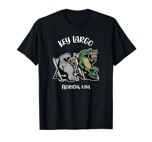 Key Largo Florida USA Motif lamantin amusant et alligator T-Shirt