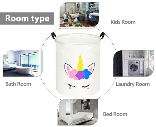 Image of Round Laundry Basket Storage Bins Nursery Hamper Gift Baskets for Home,Office,Home Decor