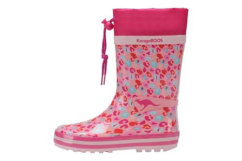 KangaROOS Jungen Mädchen K-Summerrain Stiefel, Daisy pink/Frost pink Leo, 26 EU